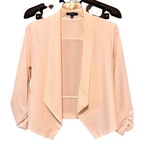 Chocolate USA Drape Front Blazer Ruched Sleeve Lightweight Jacket‎ Small